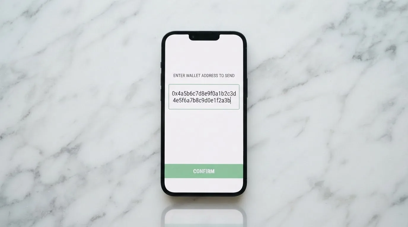 Zbliżenie na formularz wpłaty w kasynie online z polem na adres portfela kryptowalutowego BNB Smart Chain.