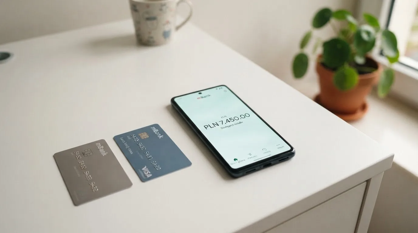 Ikony popularnych elektronicznych portfeli płatniczych obok telefonu z otwartą aplikacją bankową