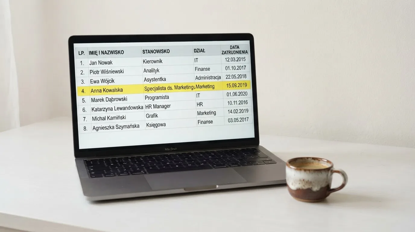 Ekran laptopa z otwartym rejestrem licencji regulatora z Curaçao, w którym jeden wiersz zaznaczono żółtym podświetleniem